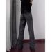 Men's Clothing Black And Gray Washed Scimitar Jeans For Men Spring And Autumn Splicing Design Flared Pants Retro Trousers Trend_mkmklike.com