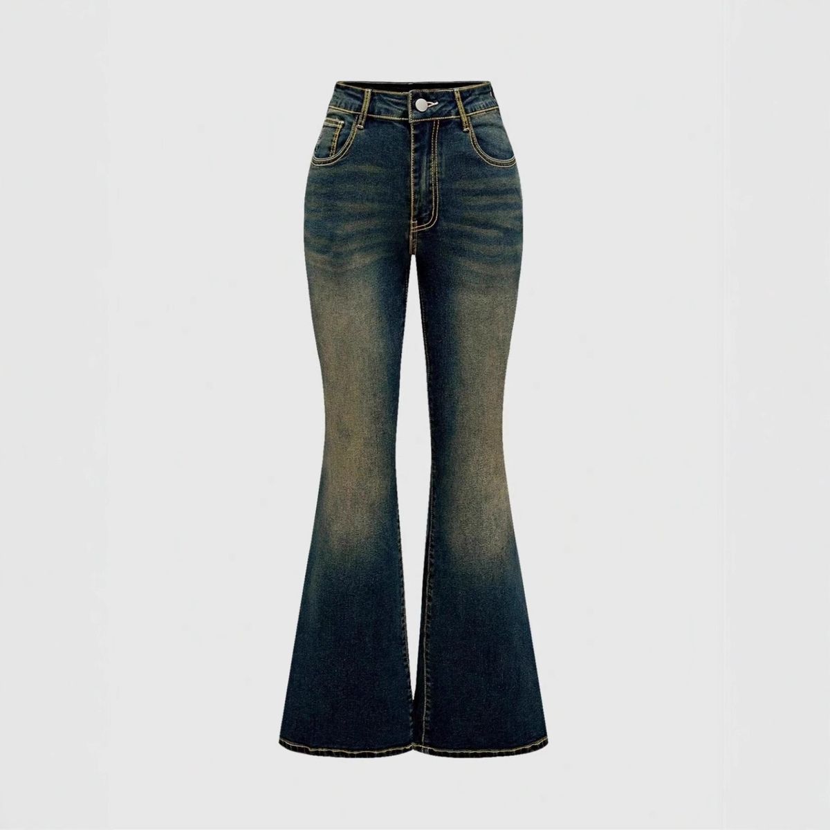 Women's Clothing Slim Fit Embroidered Flared Jeans Vintage Embroidered Flare Jeans For Women - Stretchy High-Waisted Denim Pants With Retro Wash_mkmklike.com