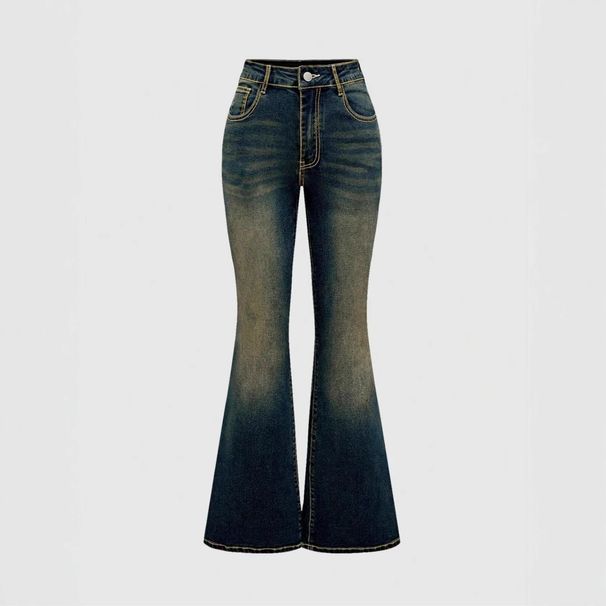 Women's Clothing Slim Fit Embroidered Flared Jeans Vintage Embroidered Flare Jeans For Women - Stretchy High-Waisted Denim Pants With Retro Wash_mkmklike.com
