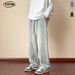 LKTM Men's Yellow Mud Dyed Washed Jeans Midweight Elastic Waist Loose Straight Leg High Street Archer0603 Trendy Brand Pants_mkmklike.com