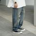 Men's Clothing Men's Wear | 24SS Japanese Retro Hand Washed Cat Whiskers, Oil Stains, Ripped, Heavy Washed Loose Selvedge Jeans For Men_mkmklike.com