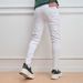 Men's Slim Fit White Distressed Jeans - High Street Fashion Straight Leg Ripped Patchwork Casual Pants_mkmklike.com