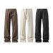 Casual Slanted Cut Jeans For Men, Autumn Trendy High Street Loose Straight Wide-leg Cleanfit Casual Pants_mkmklike.com