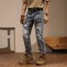 Men's Clothing Ink Splashed Jeans Fashionable Splatter Paint Ripped Skinny Jeans High Street Fashion Slim Fit Stretch Denim Pants For Casual & Riding_mkmklike.com