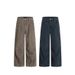 Vintage Washed Jeans – Distressed Patchwork Relaxed Fit Wide-Leg Pants (Bronze Brown, S-3XL, Unisex)_mkmklike.com