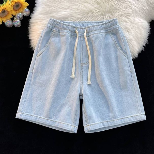 Men's Clothing Summer Elastic Waist Jeans Men's Shorts Trendy Loose Casual American Style Handsome Five Points Wholesale Cross Border Foreign Trade_mkmklike.com
