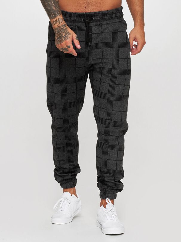 Square plaid 3d digital printing casual pants fitness pants_mkmklike.com