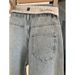 Women's Clothing High Waisted Straight Leg Wide Leg Pants Loose Fit Slimming Hem Design Jeans For Women Fashion Concealing Any Flaws New_mkmklike.com