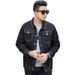 Large Size Men's Fat Black Tooling Jacket Men's Fattened Plus Size Denim Jacket Men's Cowboy Factory_mkmklike.com