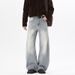 Bamboo Water Washed Scimitar Jeans Men's Autumn American High Street Vibe Pants Trendy Brand Loose Wide Leg Casual_mkmklike.com
