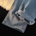 Men's Chic Loose Straight Leg Jeans Drawstring For Spring Summer Casual High Street Trendy Wide Leg Pants Versatile_mkmklike.com