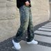 Men's Clothing Retro jeans men's fashion brand autumn and winter high street washed fashion print loose casual straight wide leg mopping trousers_mkmklike.com