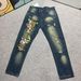 Light Luxury High Street Embroidered Tiger Jean Men' Summer Trendy Brand Ripped Slim Fit Wear-reitant Veratile_mkmklike.com