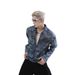 Small Niche Deconstruction Of High Street Denim Jacket, Men's Versatile, High-End, Fashionable, Segmented Design,_mkmklike.com