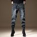 Men’s Korean Streetwear Jeans – Oversized Drop-Crotch With Tapered Cuffs, Urban Baggy Fit & Stretch Comfort_mkmklike.com