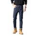 Men's Washed Blue Jeans – Classic Straight Fit With Gothic Letter & Skull Print, Mid-Rise Cotton Denim For Casual Streetwear (28-38)_mkmklike.com