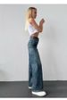 Women’s Classic High-Waisted Flared Jeans – Vintage Blue Wash, Comfortable Cotton Blend, Office & Casual Styling (Sizes 25-32)_mkmklike.com
