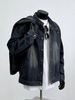Men's Japanese Retro Washed Distressed Denim Jacket Heavyweight Stand up Collar Street Style Loose Casual Spring Autumn_mkmklike.com