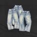 American Heavyweight Blue Bull King Vintage Washed Distressed A-Line Loose Straight Jeans Cleanfit Men's Clothing Denim_mkmklike.com