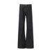 Men's Straight Leg Loose Fit Black Raw Denim Jeans High Street Style Thorn Embroidery Trendy Flared Pants_mkmklike.com