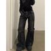 Y2k Dark American Retro Jeans With Deconstruction Design, Street Hip Hop Wide Leg Pants, Loose Trousers_mkmklike.com