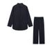 Women's Clothing women's two piece set women's lapel long sleeved shirt spring and autumn casual solid color pants wide leg suit_mkmklike.com