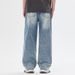 Men's Straight Leg Loose Fitting Wide Leg Jeans Starry Sky Rhinestone Embellishments High End Style Trendy Cool Edgy Denim_mkmklike.com