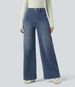 Cross-border Foreign Trade Hot-selling High-waisted Stretch Jeans Women's Loose Wide-leg Pants_mkmklike.com