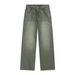 Retro Color Wide-leg Pants Straight Version Loose Straight Wash White Jeans Men And Women_mkmklike.com
