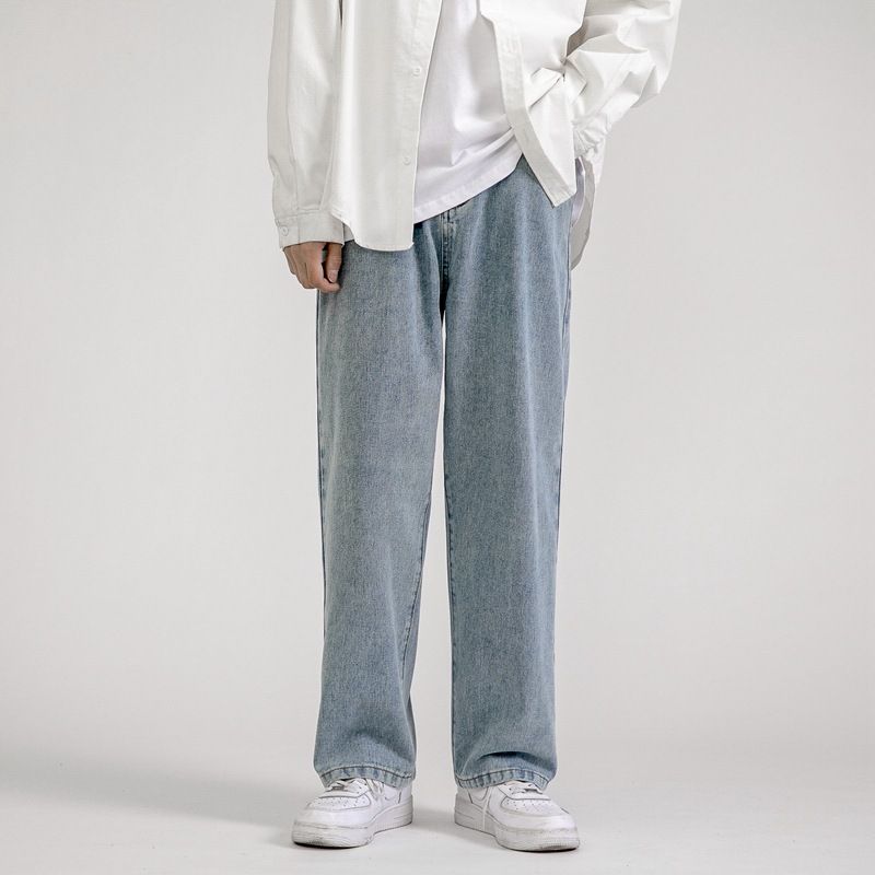 Spring/Summer New Jeans Brand Loose Straight Wide Leg Pants Men's Fashion Korean Casual Dad Pants_mkmklike.com