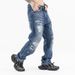 Men's Clothing Washed Damaged Cut Texture High End Straight Jeans Trendy Japanese Loose Wide Legs_mkmklike.com