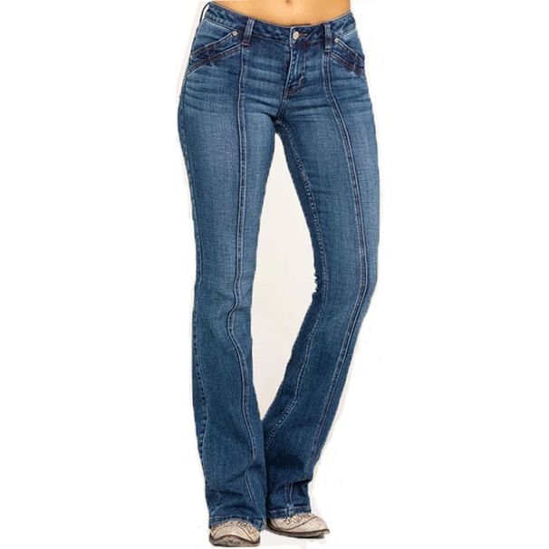 Women's Clothing Jeans Slim Fit Washed Bell Bottoms Women's Trousers_mkmklike.com