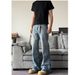 Men's Clothing Retro Flared Handsome Light Blue Jeans Men's Trendy Brand Drape Trousers Trend_mkmklike.com