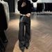 Vintage Denim Jeans For Men & Women - High Waist Flared Bootcut With Jacquard Embroidery, Loose Fit Wide Leg Bohemian Style Long Pants_mkmklike.com