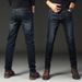 Wholesale Brand Slim-fit Jeans Men's Casual Pants Custom Designer Plus Size High Elastic Wear-resistant Work Pants Black Denim_mkmklike.com