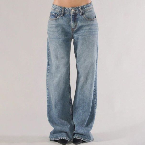Women's Clothing 90s Vintage Low-Rise Baggy Jeans – Relaxed Fit Wide-Leg Denim Pants For Women (Light Blue)_mkmklike.com