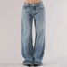 Women's Clothing 90s Vintage Low-Rise Baggy Jeans – Relaxed Fit Wide-Leg Denim Pants For Women (Light Blue)_mkmklike.com