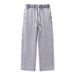 Men's Clothing Relaxed Fit Washed Jogger Pants With Elastic Waist, Wide Leg & Droopy Style For Casual Wear - Black, Light Grey, Rose Red, Dark Brown_mkmklike.com