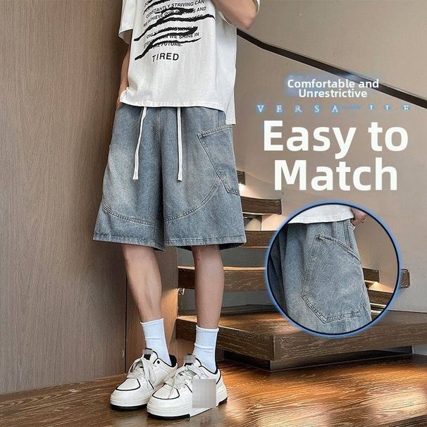 Men's Vintage Washed Denim Shorts | Relaxed Fit Casual Summer Shorts For Everyday Wear Breathable Cotton Fabric_mkmklike.com