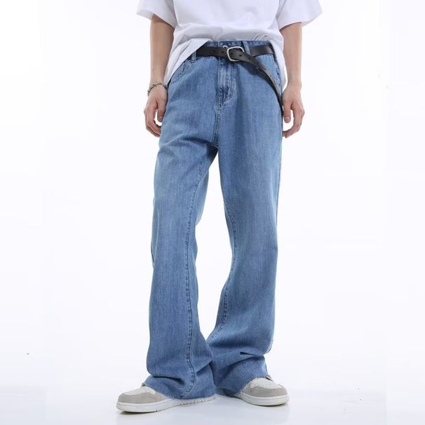 Men's Clothing Unisex Loose Straight Leg Jeans Mid Rise Casual Long Pants For Men Women Couple Outfits For Formal & Casual_mkmklike.com