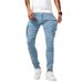 Men's Clothing Men's Casual Denim Overalls Multi Pocket Work Pants_mkmklike.com