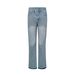 Men's Retro Washed Denim Jeans – Frayed Hem Tassel Design, Clean Fit Straight Leg, Vintage Grey/Black/Light Blue_mkmklike.com