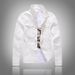 Northfold Autumn New Korean Style Stretch Trendy Slim Fit Long Sleeve Coat Men's White Washed Denim Jacket_mkmklike.com