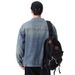 Loom Niche Retro Stand Collar For Men High-end European And American Street Style Cool Motorcycle Denim Jacket Gray_mkmklike.com