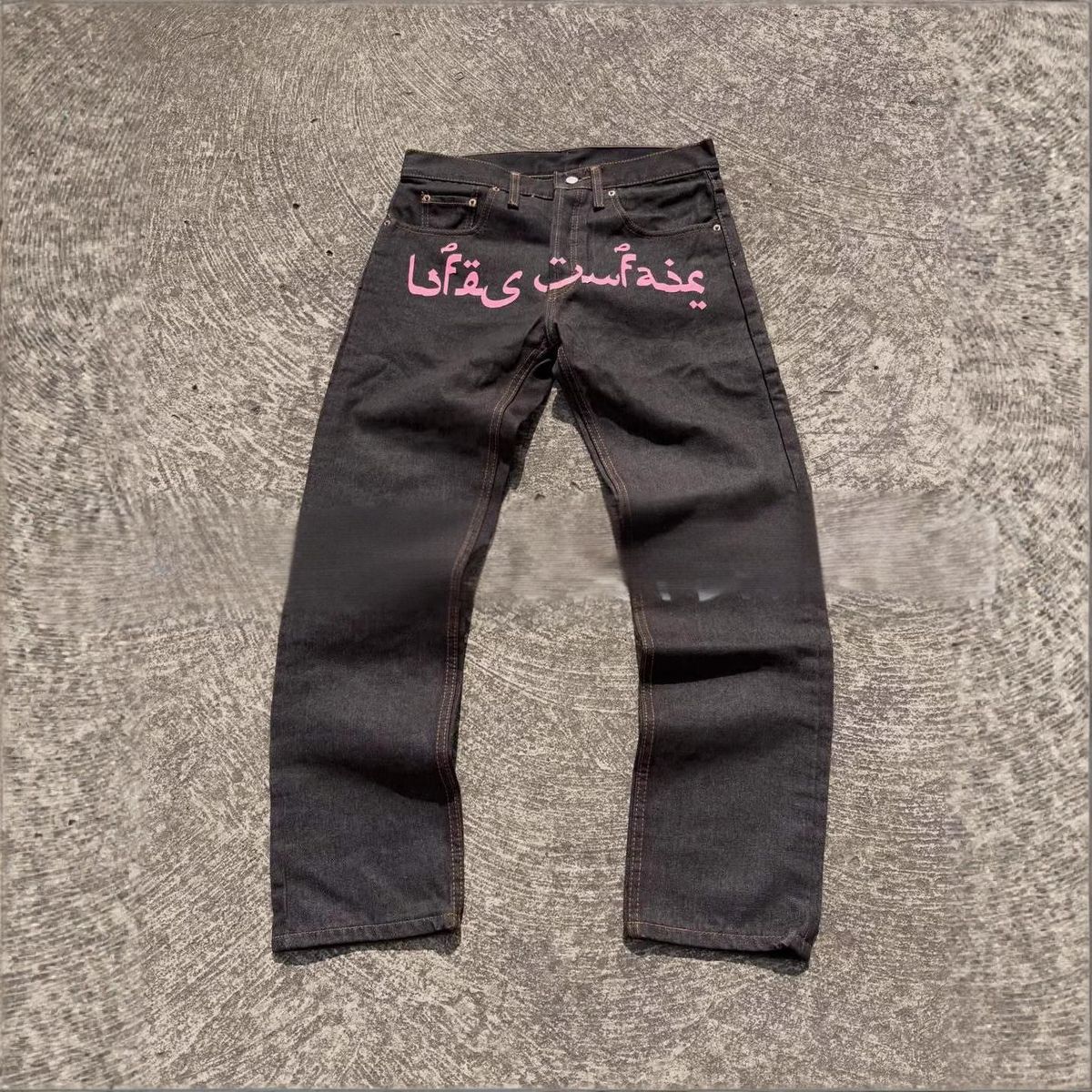 Men's Clothing Men's Retro Punk Print Casual Jeans High Street Fashion Personality Versatile Style Denim For Formal & Casual_mkmklike.com