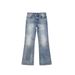 Men's Clothing Vintage Washed Distressed Cat Whisker Micro Flare Jeans In Ice Blue - High Waisted Cotton Denim Pants For Women & Men_mkmklike.com