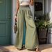 Women's Printed Trousers Commuter Style High Waist Elastic Wide Leg Pants Women_mkmklike.com