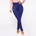 Women's High Waist Printed Jeans Sexy Tight Pants Solid Color Denim For Spring/Autumn Season_mkmklike.com