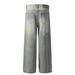 Men's Clothing Street Fashion 2024 Trendy High End Washed Dirty Old Hole Design Men's Loose Straight Jeans_mkmklike.com