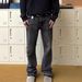 Men's Clothing Clean Fit Black Tassel Jeans Vintage Washed Distressed Trousers_mkmklike.com